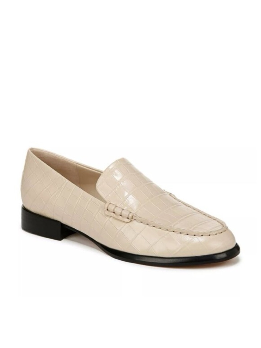 New Vince Naomi Loafer Birch Sand Croc Embossed Sz 8